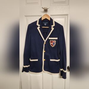 Ralph Lauren Navy Blazer with Cream Accents